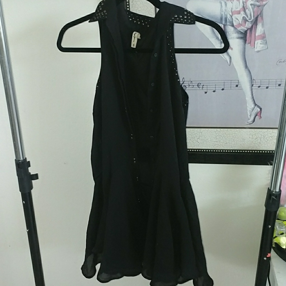 Peep jeans sleeveless duster sz s